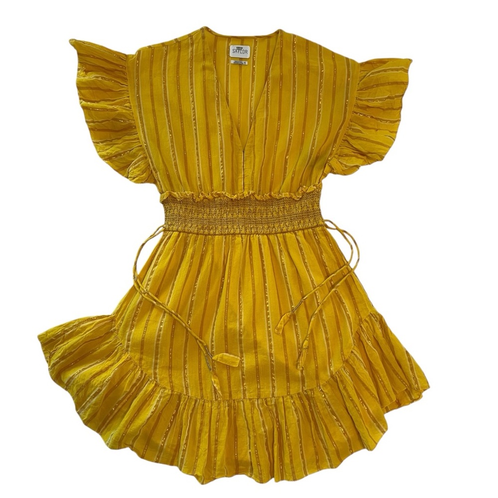Saylor Adrianne Ruffle Sleeve Mini Dress